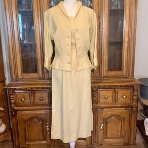 1940s Yellow Suit Dress & Jacket, Petite, Sz S